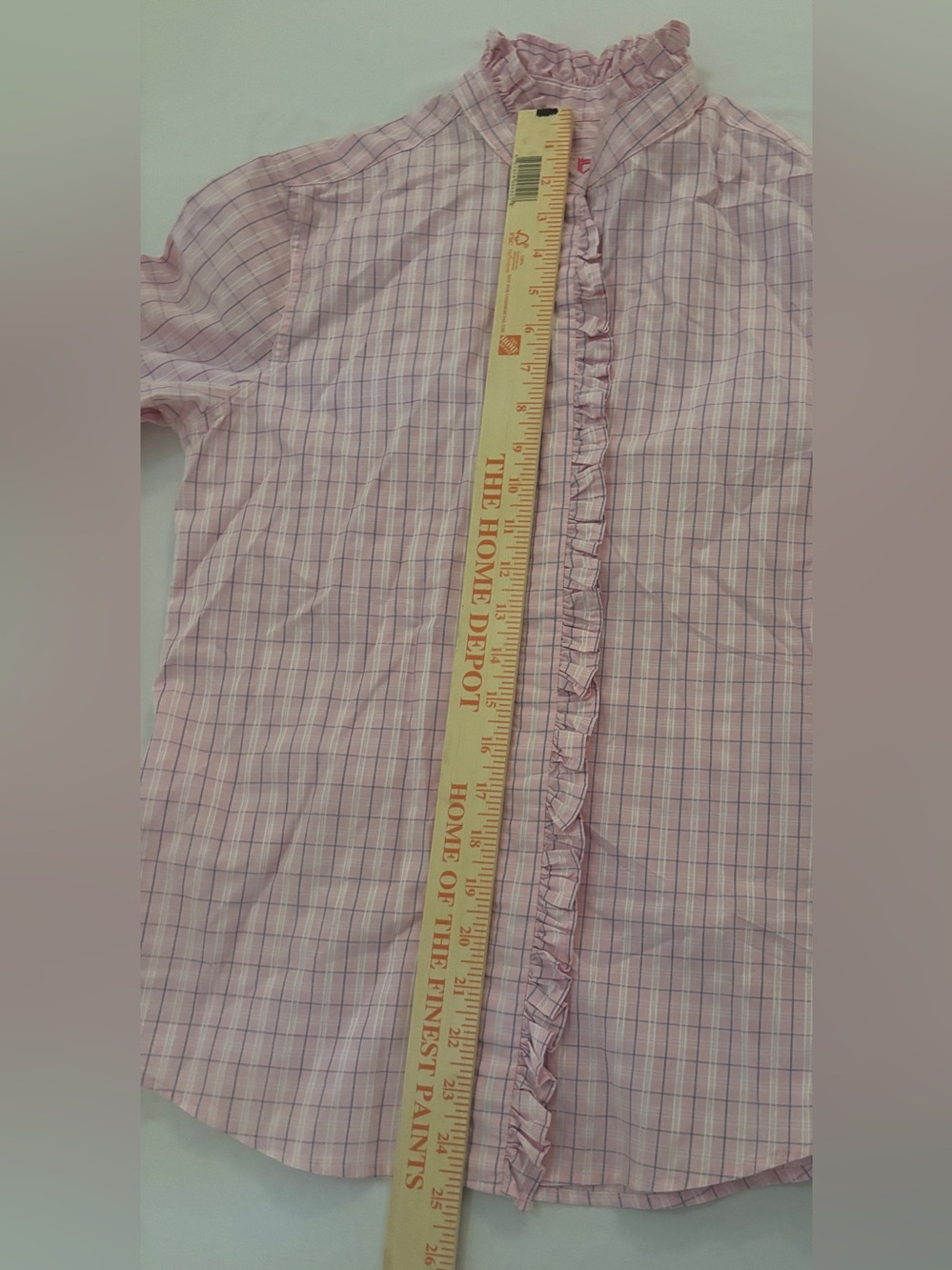 Double R by Ravi Ratan Pink Floral Ruffle Button-Down Shirt Women’s Med - Picture 9 of 15